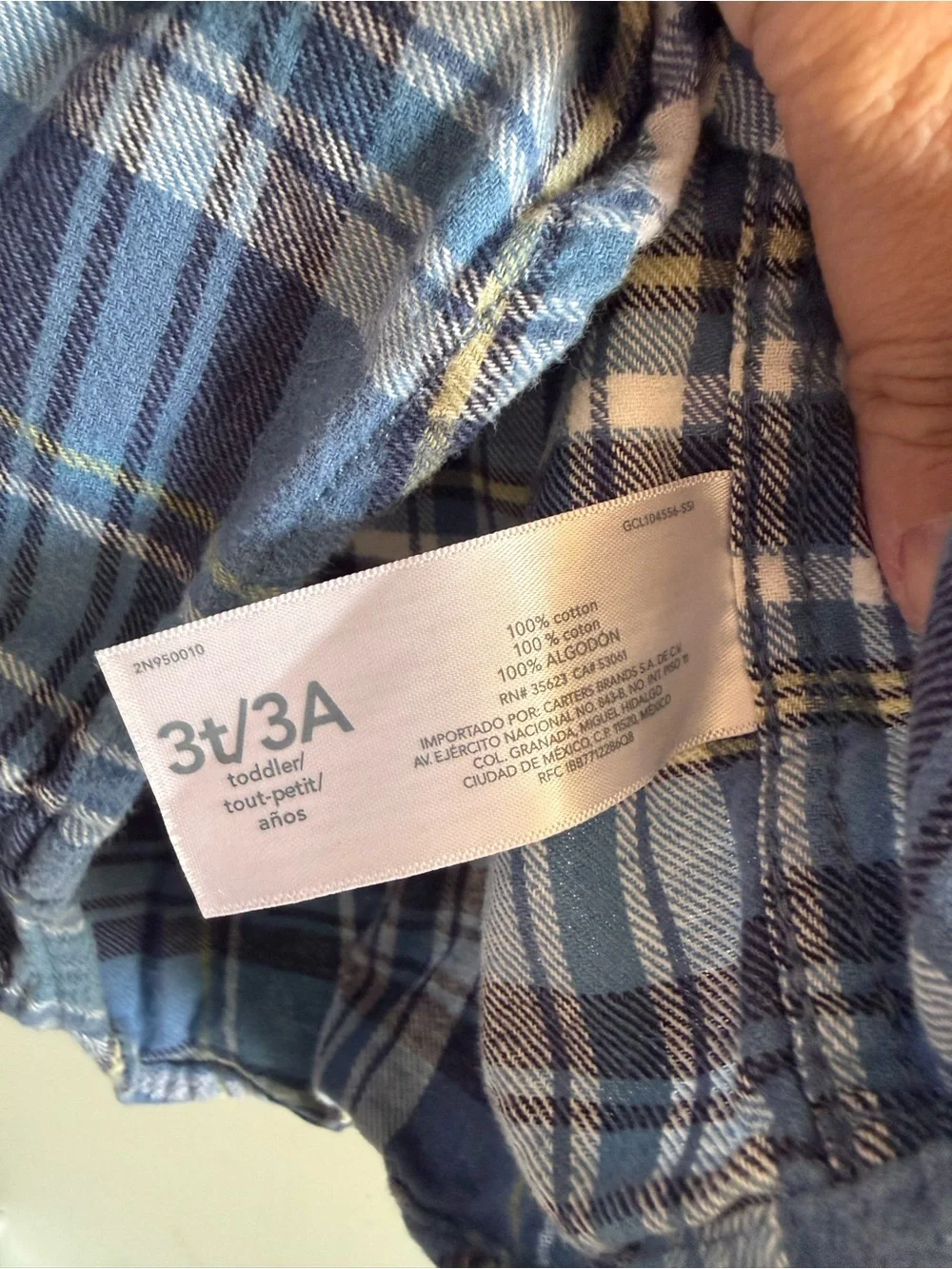 Carter's Blue Plaid Hooded Button-Down Shirt